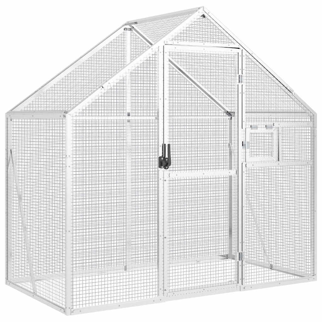 vidaXL Volière 179x100x185 m aluminium zilverkleurig