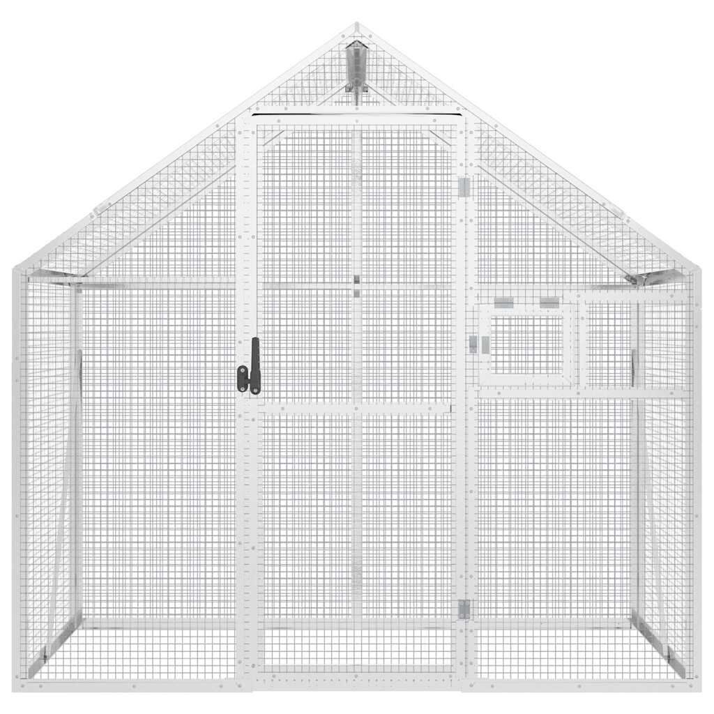 vidaXL Volière 179x100x185 m aluminium zilverkleurig