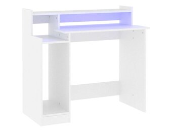 vidaXL Bureau met LED-verlichting 97x45x90 cm bewerkt hout wit