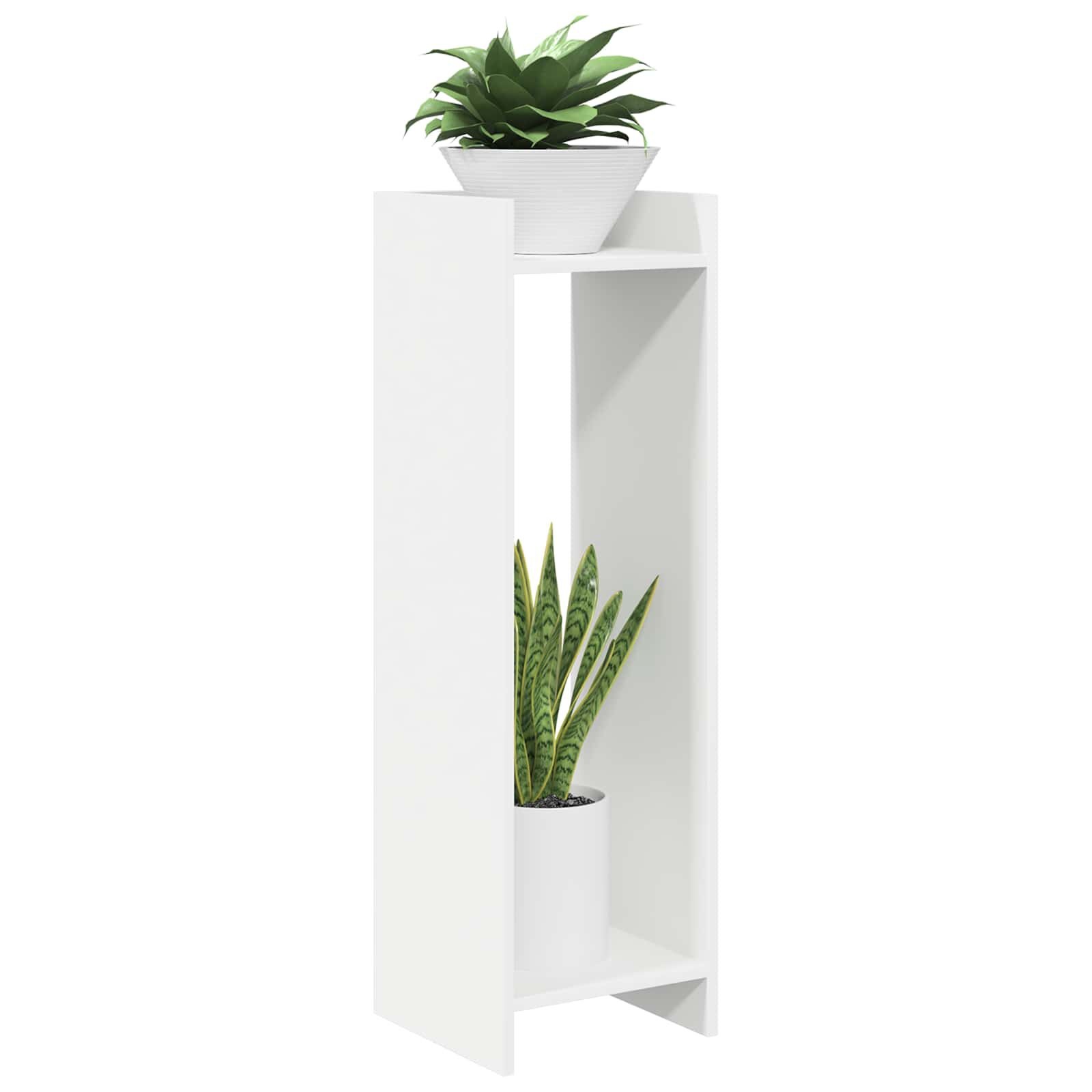 vidaXL Plantenstandaard Wit 30 x 30 x 100 cm Bewerkt hout
