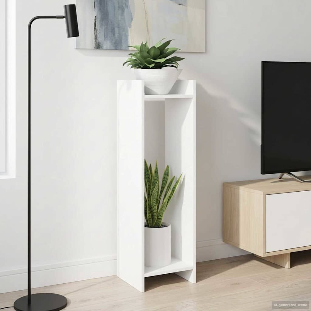 vidaXL Plantenstandaard Wit 30 x 30 x 100 cm Bewerkt hout