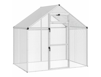 vidaXL Vogelkooi Zilverkleurig 181,5 x 112,5 x 173,5 cm