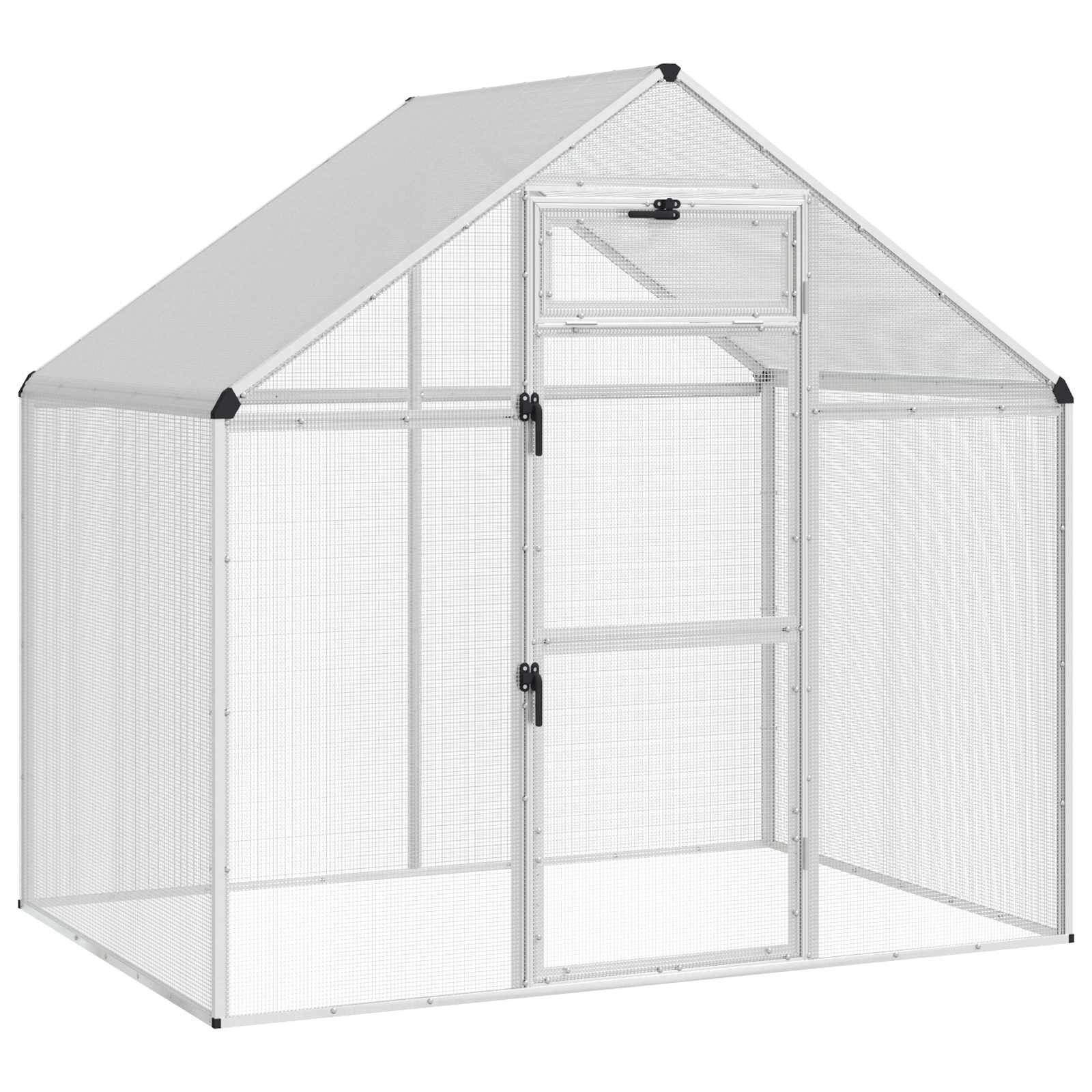 vidaXL Vogelkooi Zilverkleurig 181,5 x 112,5 x 173,5 cm