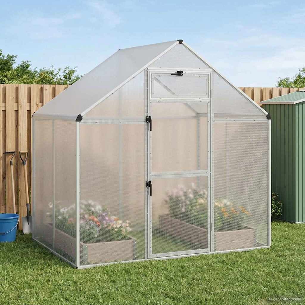 vidaXL Vogelkooi Zilverkleurig 181,5 x 112,5 x 173,5 cm