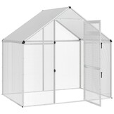 vidaXL Vogelkooi Zilverkleurig 181,5 x 112,5 x 173,5 cm