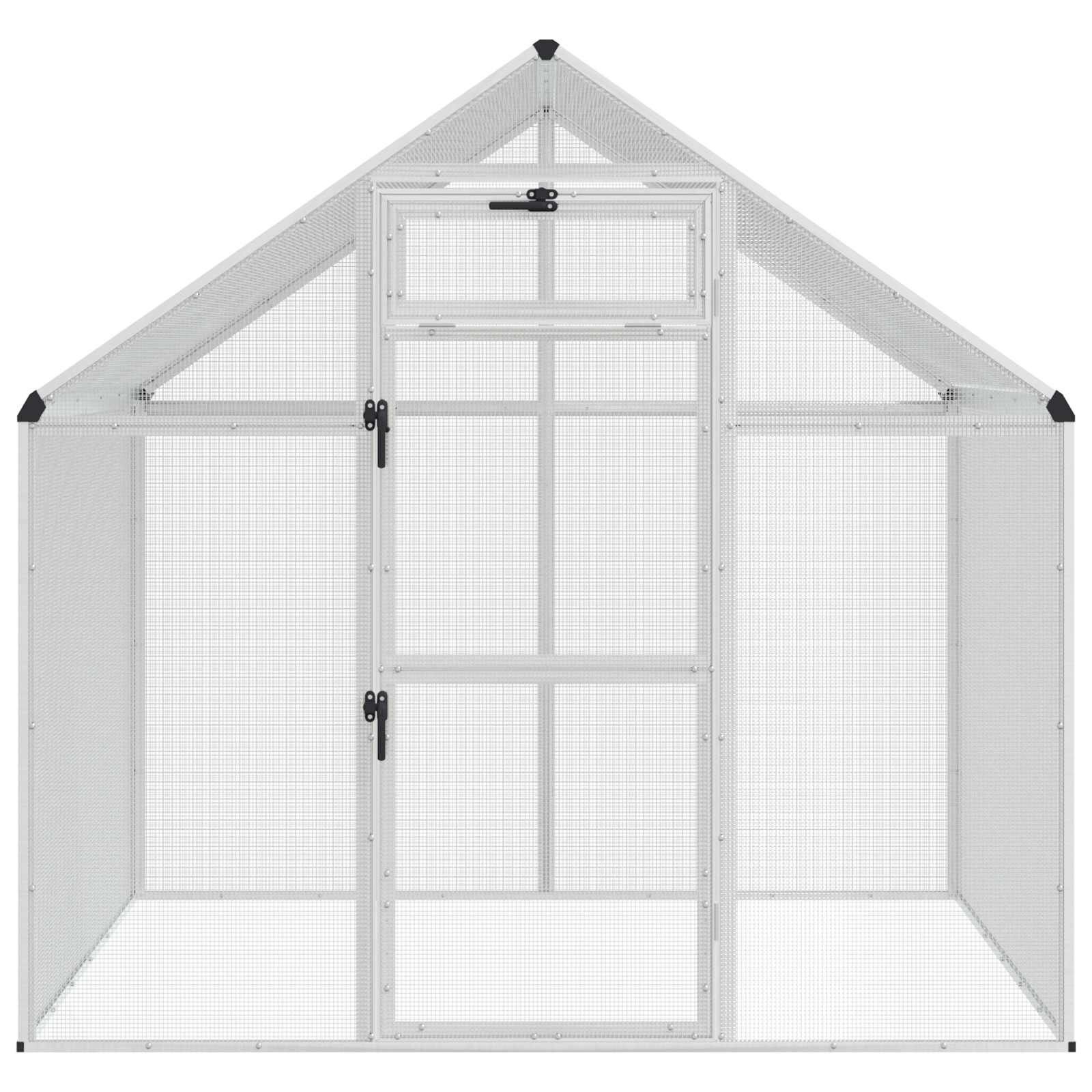 vidaXL Vogelkooi Zilverkleurig 181,5 x 112,5 x 173,5 cm