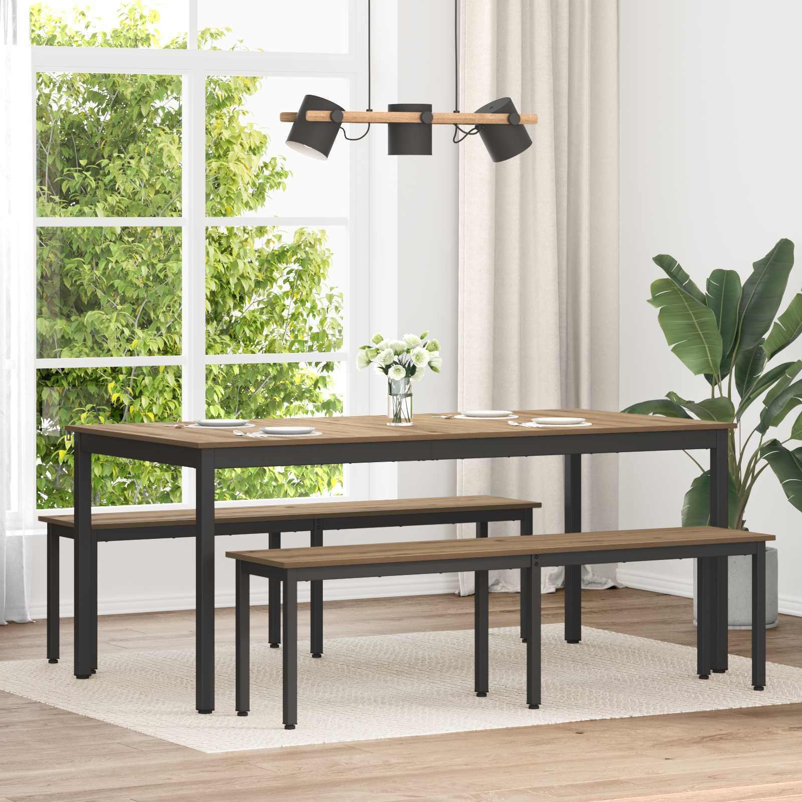 vidaXL Bank Artisanaal eiken 160 x 35 x 45 cm Bewerkt hout
