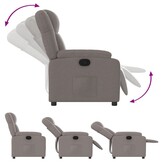 vidaXL Fauteuil verstelbaar stof taupe