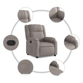 vidaXL Fauteuil verstelbaar stof taupe