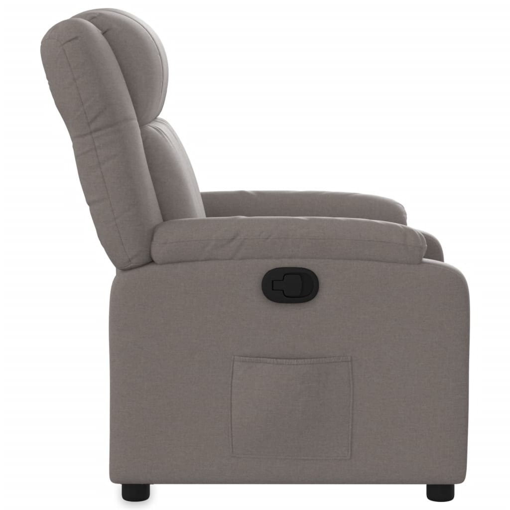 vidaXL Fauteuil verstelbaar stof taupe