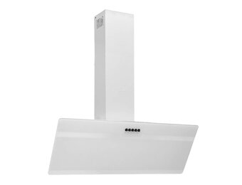 vidaXL Wandafzuigkap 90 cm staal en gehard glas wit