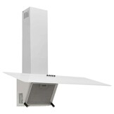 vidaXL Wandafzuigkap 90 cm staal en gehard glas wit