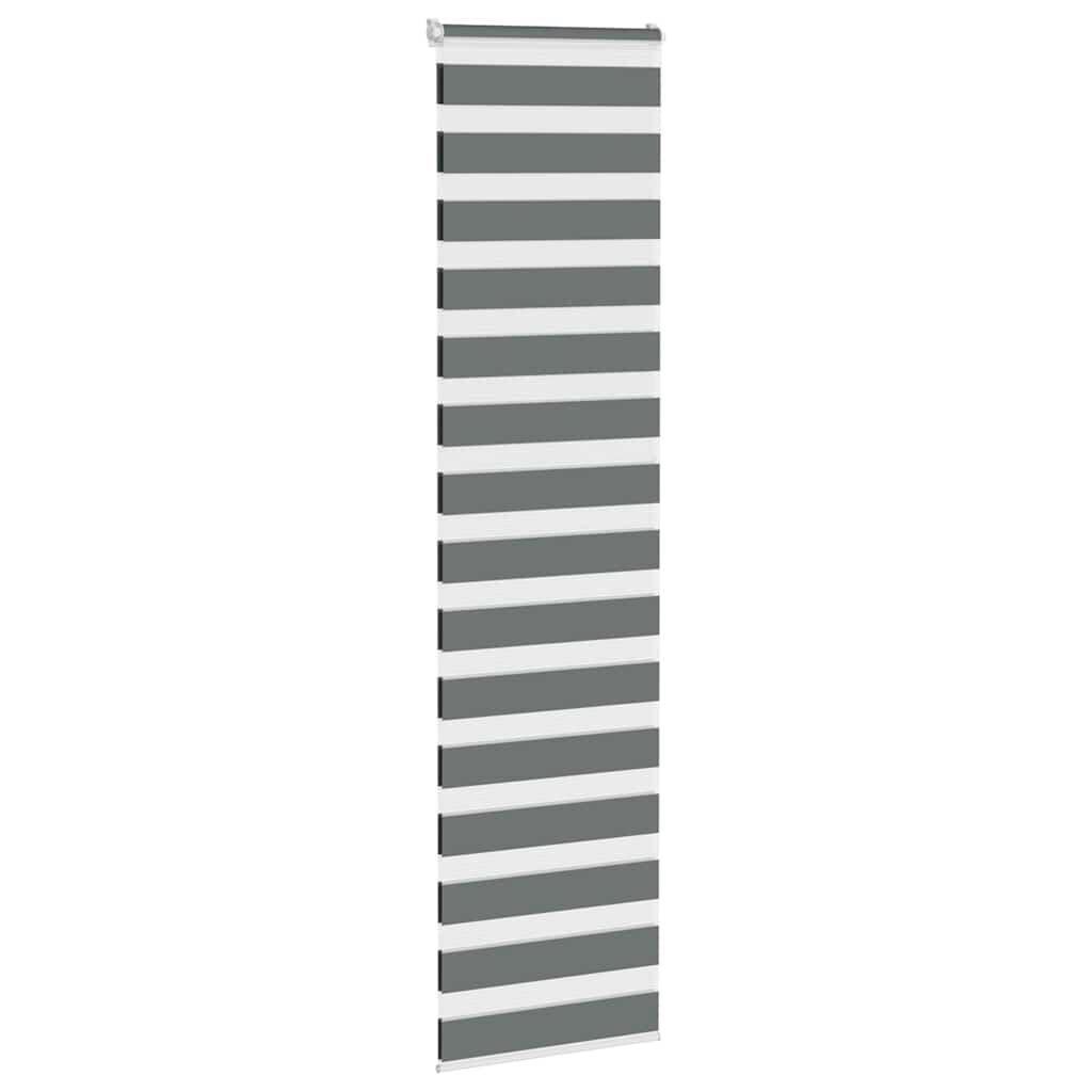 vidaXL Zebra rolgordijn 65x200 cm stofbreedte 60,9 cm donkergrijs