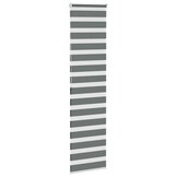 vidaXL Zebra rolgordijn 65x200 cm stofbreedte 60,9 cm donkergrijs