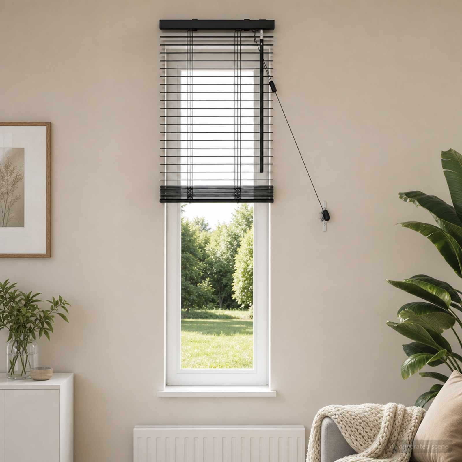 vidaXL Venetiaanse jaloezie Zwart 45 x 130 cm 35 mm