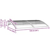 vidaXL Deurluifel 150x100 cm polycarbonaat zwart