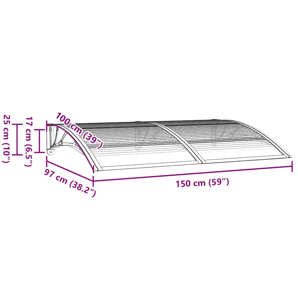 vidaXL Deurluifel 150x100 cm polycarbonaat zwart
