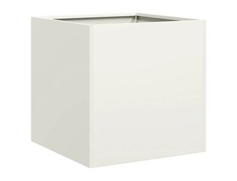 vidaXL Plantenbak 40x40x40 cm koudgewalst staal wit