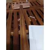 vidaXL Ligbed met kussen massief acaciahout