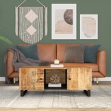 vidaXL Salontafel 100x54x40 cm massief mangohout en bewerkt hout