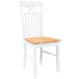 vidaXL Eetkamerstoelen 2 st massief hout rubber wit