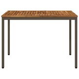vidaXL Tuindiner tafel Natuurlijk en Koffie 108,5 x 55 x 75 cm
