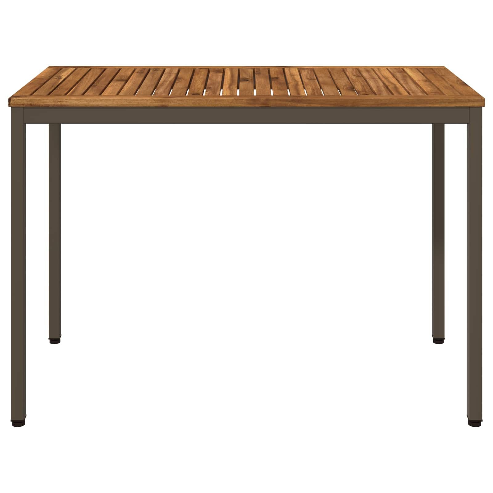 vidaXL Tuindiner tafel Natuurlijk en Koffie 108,5 x 55 x 75 cm