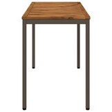 vidaXL Tuindiner tafel Natuurlijk en Koffie 108,5 x 55 x 75 cm