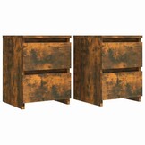vidaXL Nachtkastjes 2 stuks Gerookt Eiken 30x30x40 cm Bewerkt Hout