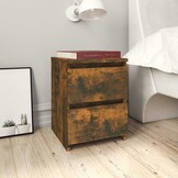 vidaXL Nachtkastjes 2 stuks Gerookt Eiken 30x30x40 cm Bewerkt Hout
