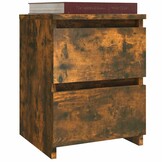 vidaXL Nachtkastjes 2 stuks Gerookt Eiken 30x30x40 cm Bewerkt Hout