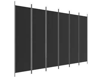 vidaXL Kamerscherm met 6 panelen 300x200 cm stof zwart