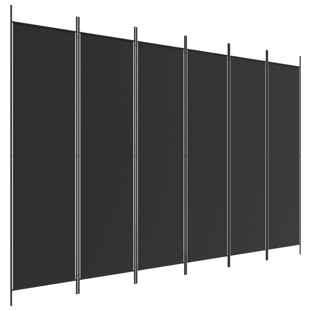 vidaXL Kamerscherm met 6 panelen 300x200 cm stof zwart