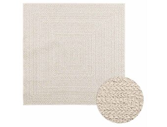 vidaXL Vloerkleed ZIZUR room binnen en buiten 120x120 cm jute look