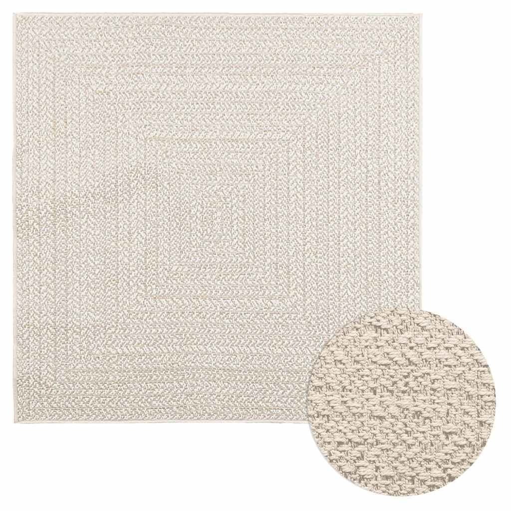 vidaXL Vloerkleed ZIZUR room binnen en buiten 120x120 cm jute look
