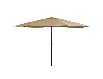 vidaXL Parasol met metalen paal 390 cm taupe