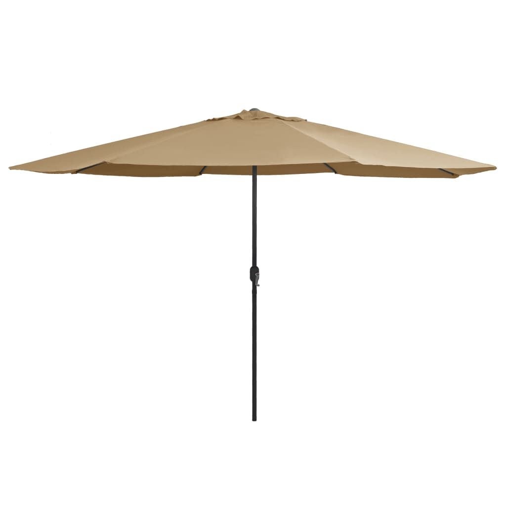 vidaXL Parasol met metalen paal 390 cm taupe