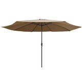 vidaXL Parasol met metalen paal 390 cm taupe