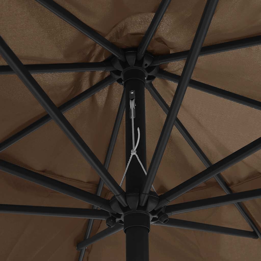 vidaXL Parasol met metalen paal 390 cm taupe