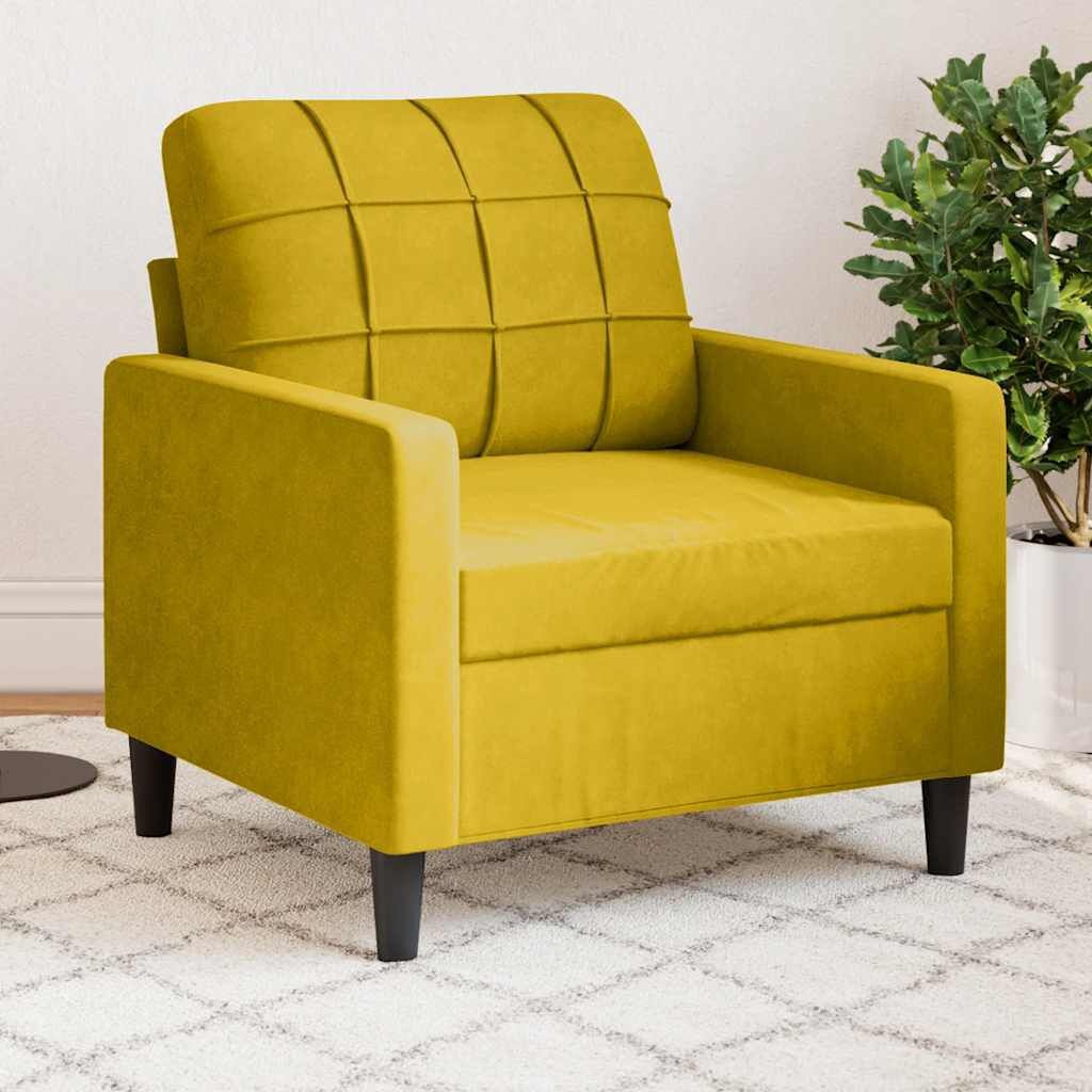 vidaXL Fauteuil 60 cm fluweel geel