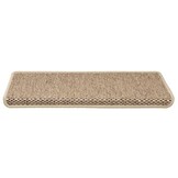 vidaXL Trapmatten zelfklevend 15 st sisal-look 65x21x4 cm zandkleurig