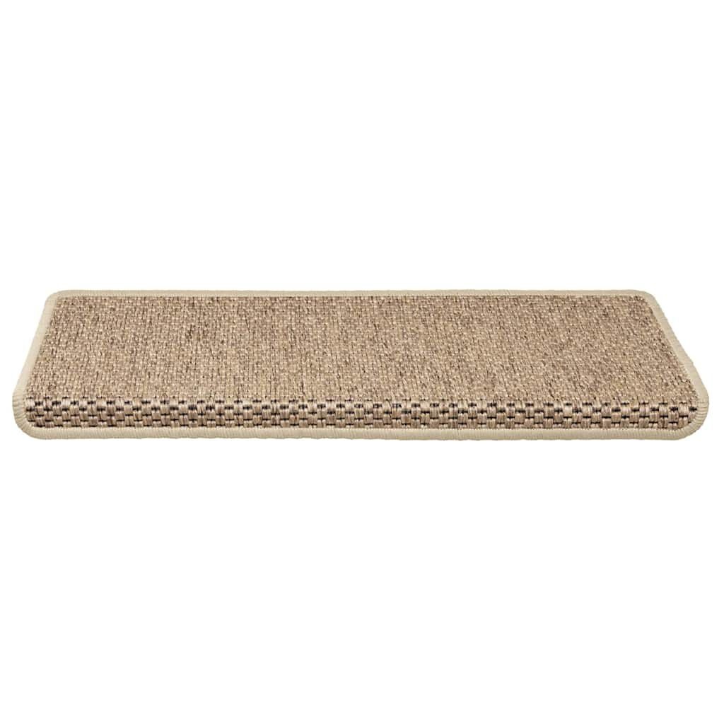 vidaXL Trapmatten zelfklevend 15 st sisal-look 65x21x4 cm zandkleurig