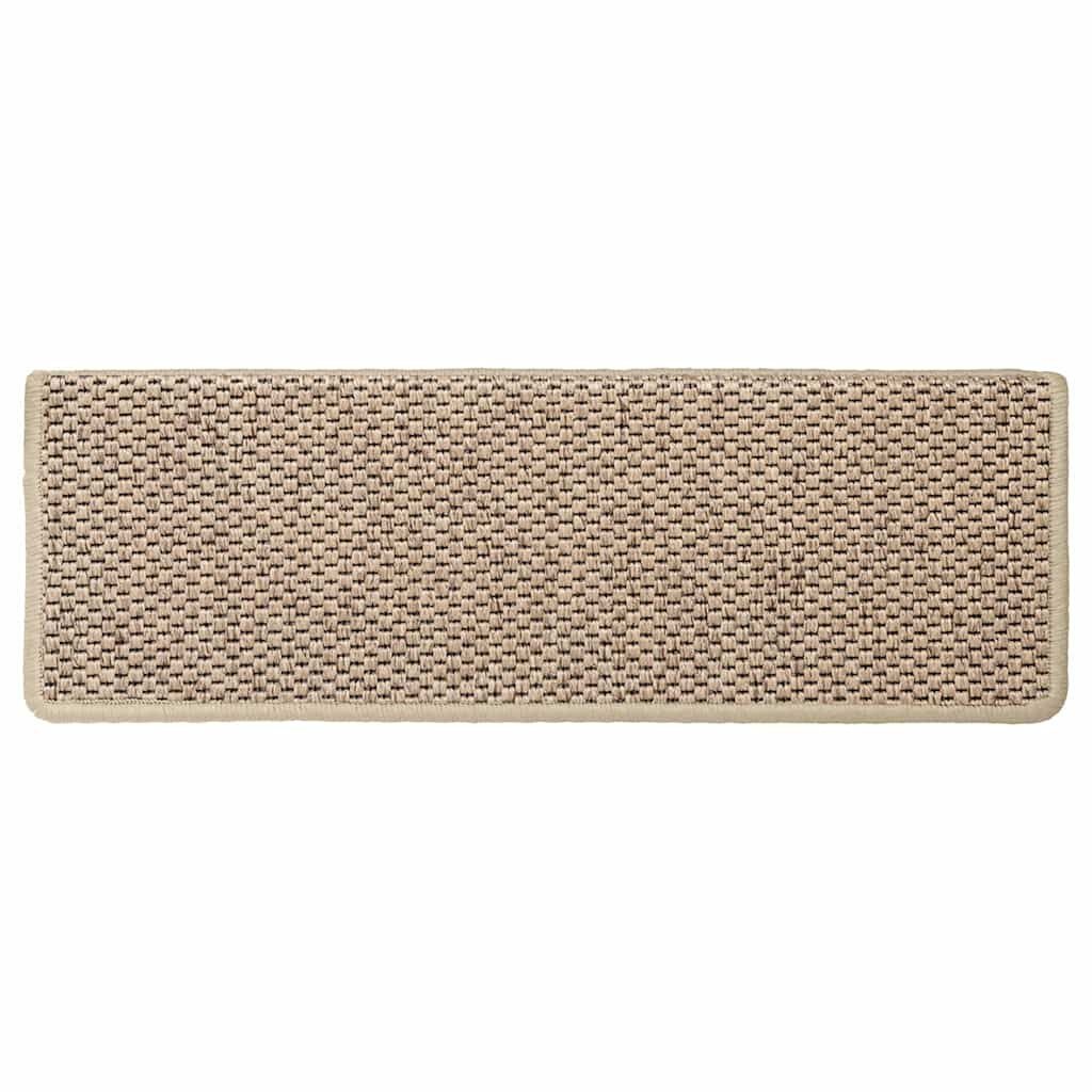 vidaXL Trapmatten zelfklevend 15 st sisal-look 65x21x4 cm zandkleurig
