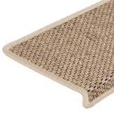 vidaXL Trapmatten zelfklevend 15 st sisal-look 65x21x4 cm zandkleurig