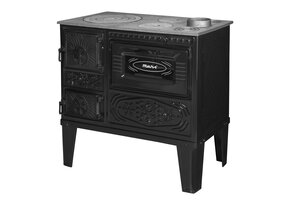 Zwart Houtfornuis 7,85 kW met Oven & Gietijzeren Kookplaat | 60% Korting