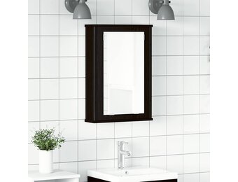 vidaXL Badkamerspiegelkast 42x12x60 cm spaanplaat zwart eikenkleurig