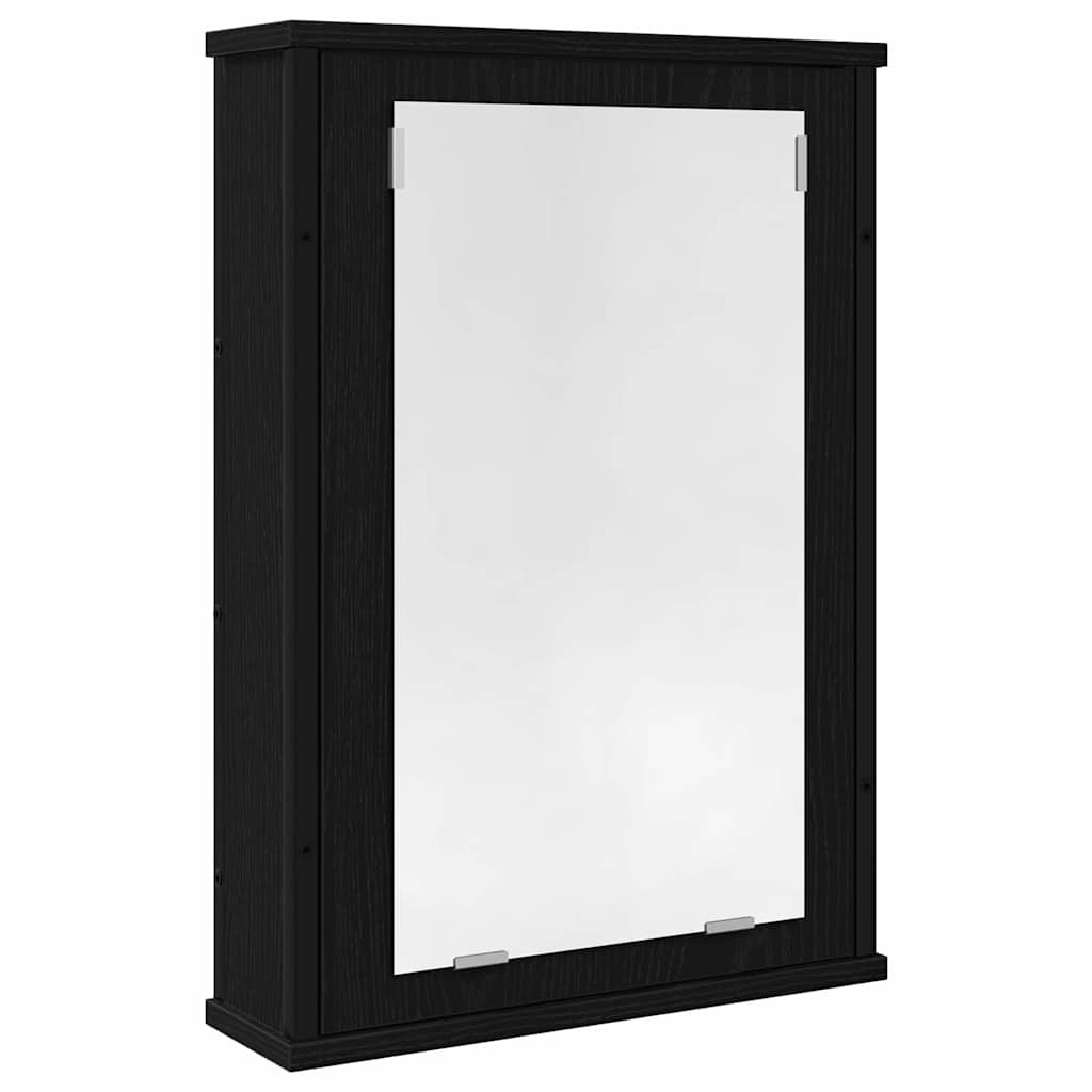 vidaXL Badkamerspiegelkast 42x12x60 cm spaanplaat zwart eikenkleurig