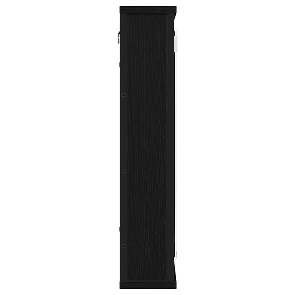 vidaXL Badkamerspiegelkast 42x12x60 cm spaanplaat zwart eikenkleurig