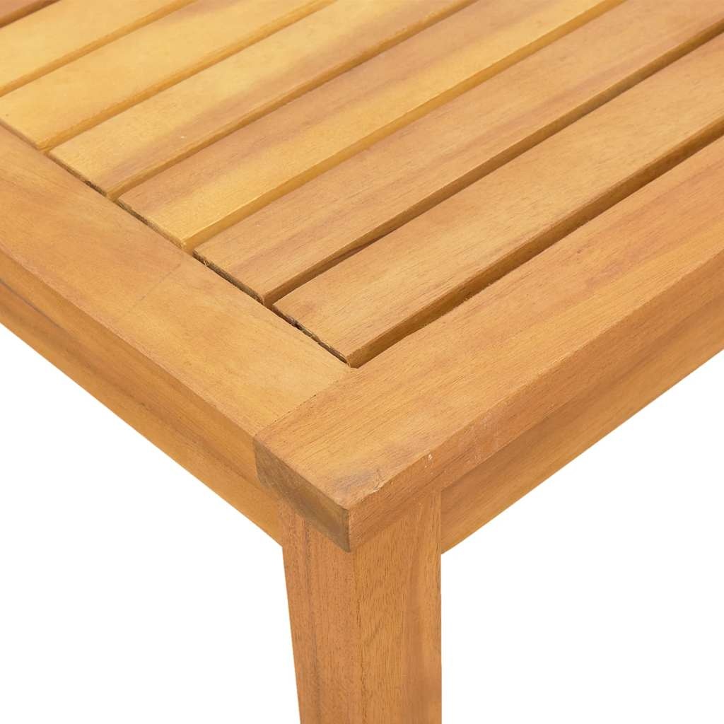 vidaXL Ligbed met tafel massief acaciahout en textileen crèmekleurig