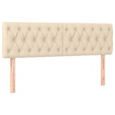 vidaXL Hoofdborden 144x7x78/88 cm stof crèmekleurig